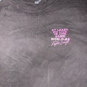 Adelaide’s Fort Taylor Swift Inspired Gray T-Shirt with Pink Graphic